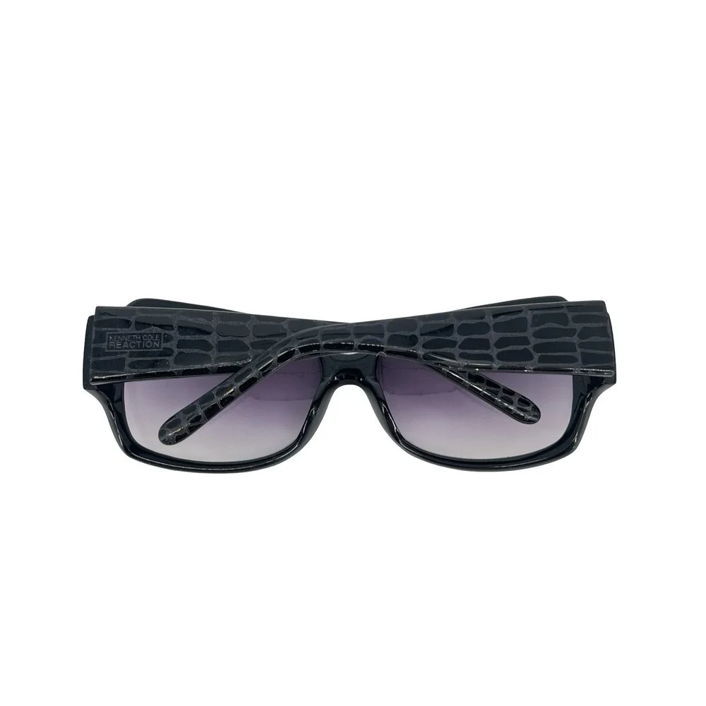 Kenneth Cole Reaction Womens Black Oversized Sunglasses Purple Gradient Y2K